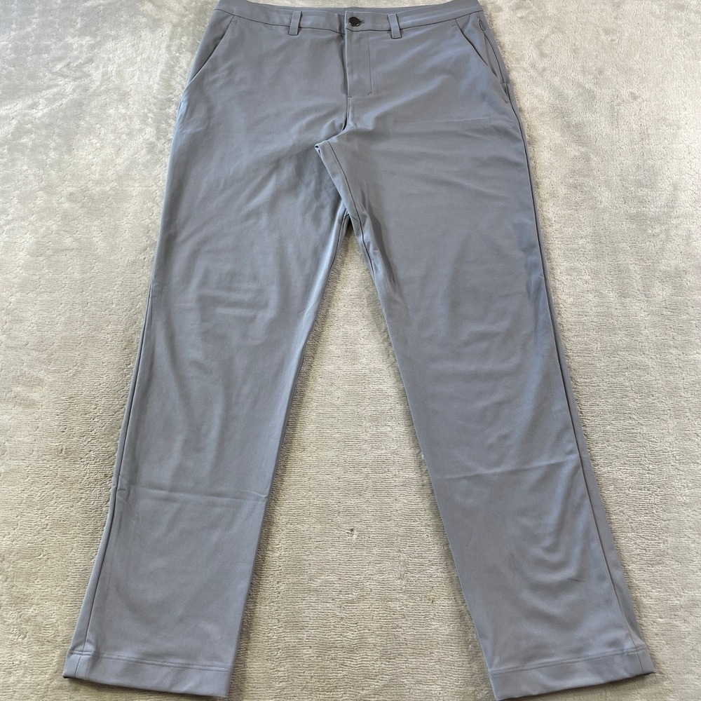 Lululemon Classic Fit Trousers Pants Mens 32 Grey Warpstreme M5AO5S Preppy